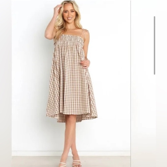 Petal & Pup Brown Gingham Dress - Picture 2 of 5